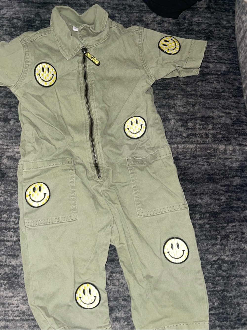 Little Trouble - 18/24m Olive Green Jumpsuit